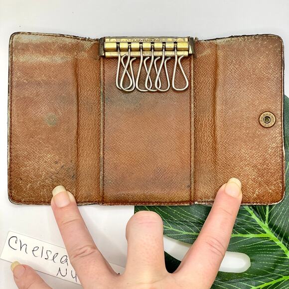 Louis Vuitton 6 Key Chain Holder SLG LV Monogram Print Wallet Keychain Canvas - Picture 8 of 15